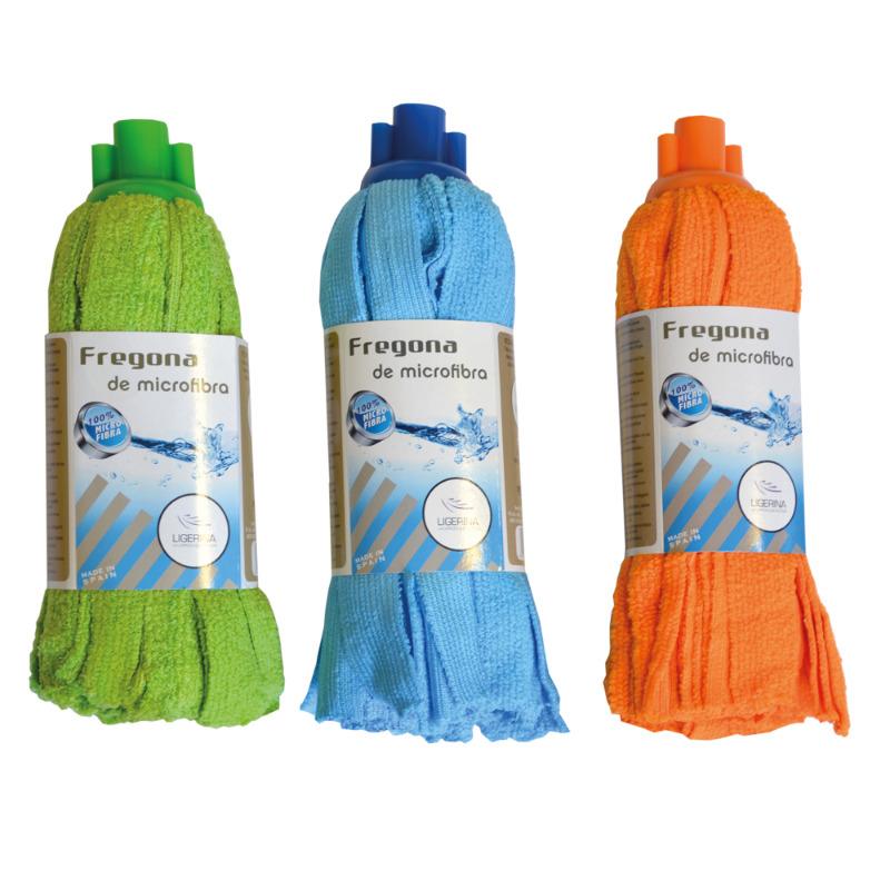 00076 FREGONA MICROFIBRA TIRAS RIZO. COLORES VARIADOS