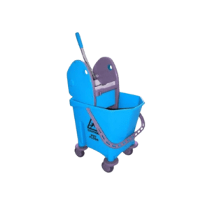 Carro profesional de fregado monoseno 25L con prensa y ruedas.